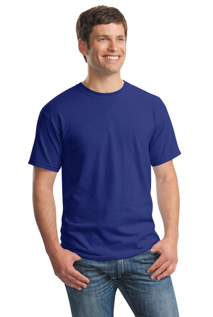 Gildan Heavy Cotton 100% Cotton T-Shirt in Cobalt color, showcasing the front view and soft fabric texture.