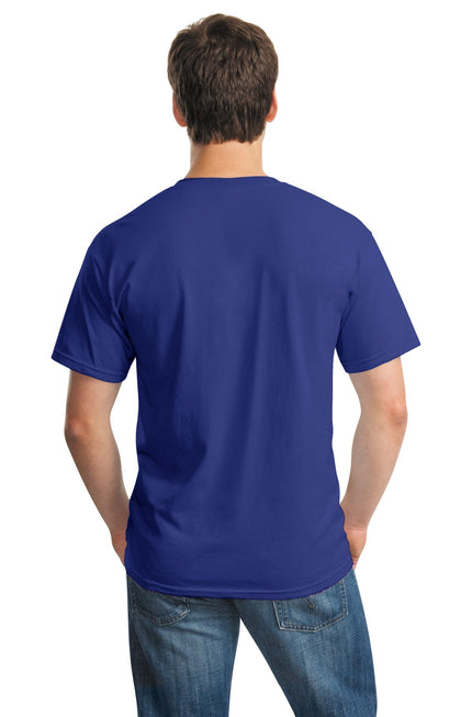 Gildan Heavy Cotton 100% Cotton T-Shirt in Cobalt color, with a classic fit and crew neckline, displayed flat.