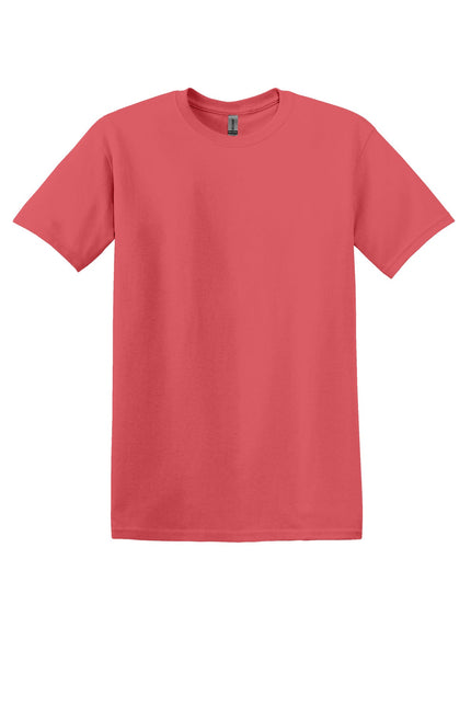 Gildan Heavy Cotton 100% Cotton T-Shirt in Coral Silk color, featuring a classic short-sleeve design and comfortable fit.
