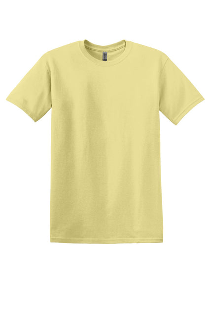 Gildan Heavy Cotton 100% Cotton T-Shirt in Cornsilk color, front view showing soft fabric and classic fit.
