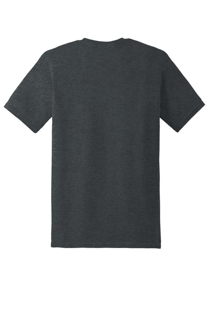 Gildan Heavy Cotton 100% Cotton T-Shirt in dark heather, casual fit, soft fabric, front view, lightweight and comfortable.