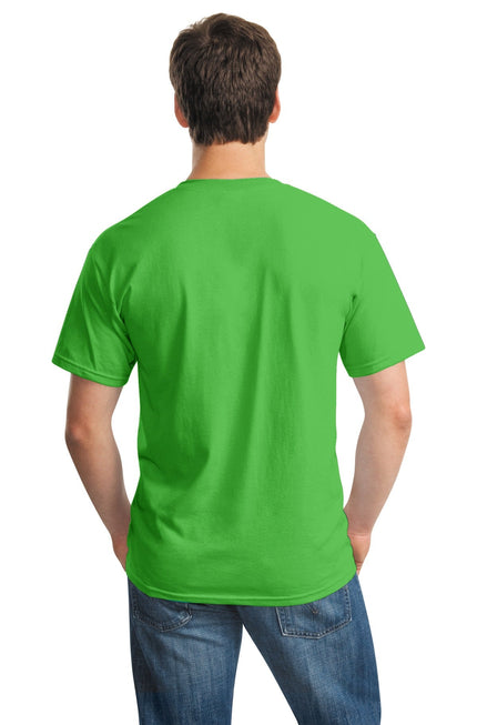 Gildan Heavy Cotton 100% Cotton T-Shirt in Electric Green, front view showing vibrant color and classic fit.