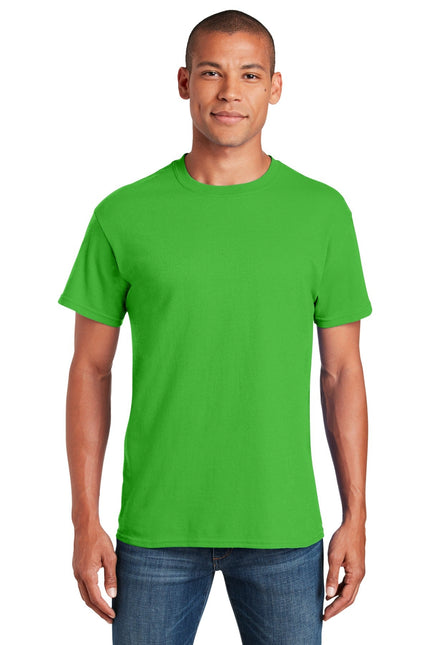 Gildan Heavy Cotton 100% Cotton T-Shirt in electric green, showcasing the vibrant color and classic fit.