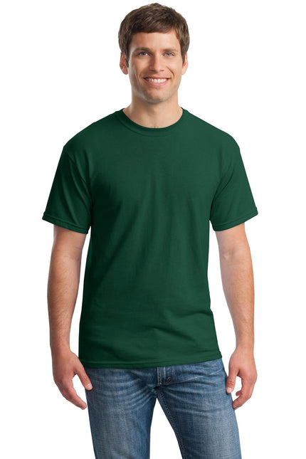 Gildan Heavy Cotton 100% Cotton T-Shirt in Forest green, casual fit, front view, soft fabric, ideal for everyday wear