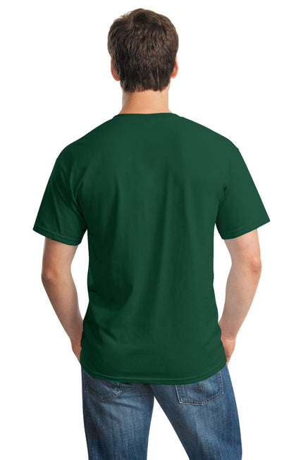 Gildan Heavy Cotton 100% Cotton T-Shirt in Forest green, front view showing soft fabric and classic fit.