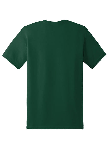 Gildan Heavy Cotton 100% Cotton T-Shirt in forest green, front view, soft fabric, casual fit, classic crew neck style.