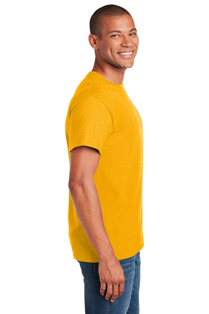 Gildan Heavy Cotton 100% Cotton T-Shirt in gold, showcasing a front view of the Gildan brand T-shirt with a classic fit.