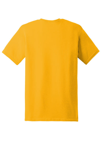 Gildan Heavy Cotton 100% Cotton T-Shirt in Gold, style 5000, displayed flat showcasing the vibrant gold color and classic fit.