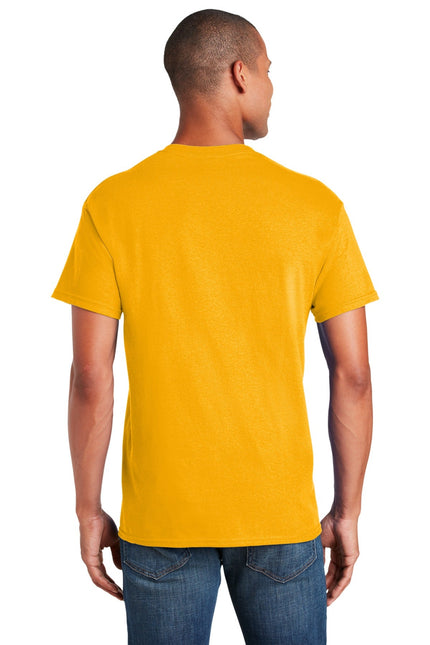 Gildan Heavy Cotton 100% Cotton T-Shirt in gold, showcasing a front view of the Gildan 5000 model.
