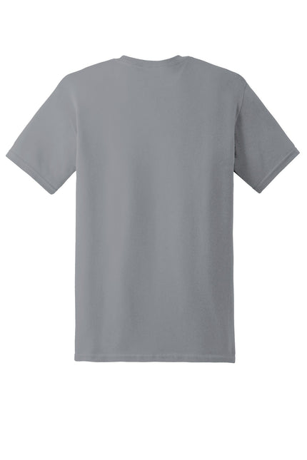 Gildan Heavy Cotton 100% Cotton T-Shirt in gravel color, front view showing classic crew neck and short sleeves.