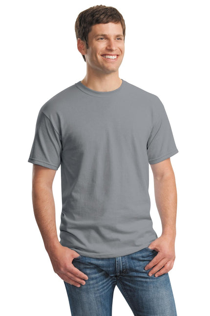 Gildan Heavy Cotton 100% Cotton T-Shirt in gravel color, showcasing a casual crewneck design and soft fabric.