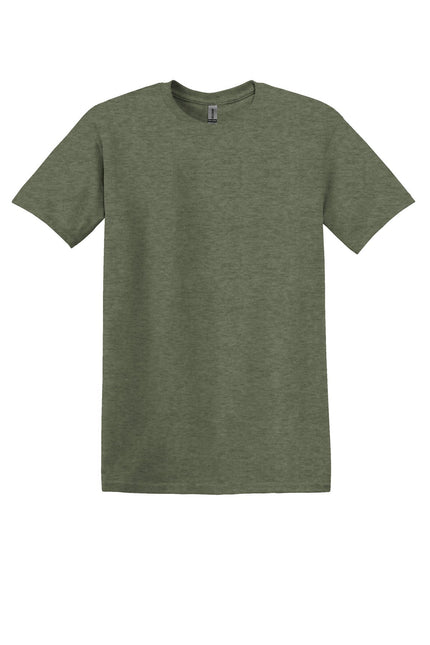 Gildan Heavy Cotton 100% Cotton T-Shirt in Heather Military Green, classic crewneck style, soft and durable fabric.