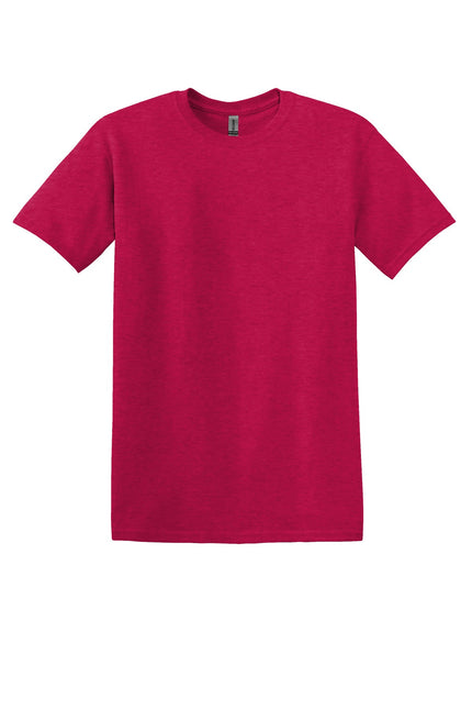 Gildan Heavy Cotton 100% Cotton T-Shirt in Heather Red, front view showing soft fabric and classic fit.