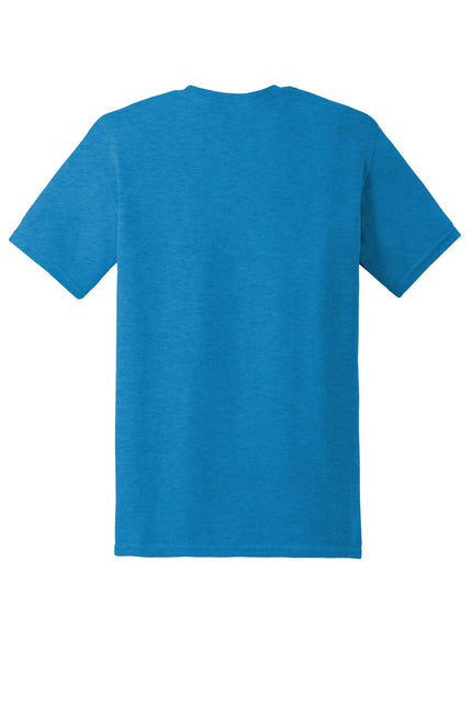 Gildan Heavy Cotton 100% Cotton T-Shirt in Heather Sapphire, showing the soft fabric and classic fit.