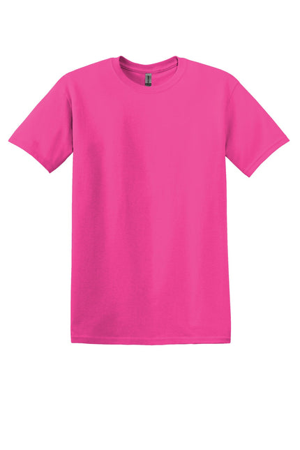Gildan Heavy Cotton 100% Cotton T-Shirt in Heliconia color, front view showing soft fabric and classic fit.