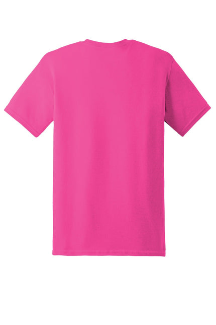 Gildan Heavy Cotton 100% Cotton T-Shirt in Heliconia color, front view showing soft fabric and vibrant hue.
