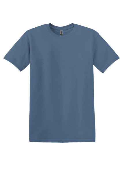 Gildan Heavy Cotton 100% Cotton T-Shirt in Indigo Blue, showing front view with crew neck and short sleeves.