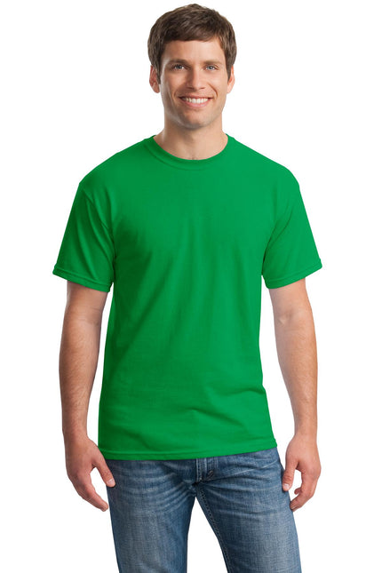 Gildan Heavy Cotton 100% Cotton T-Shirt in Irish Green, front view showing classic fit and vibrant color.