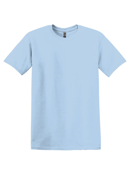 Gildan Heavy Cotton 100% Cotton T-Shirt in light blue, front view showing crew neck and short sleeves.