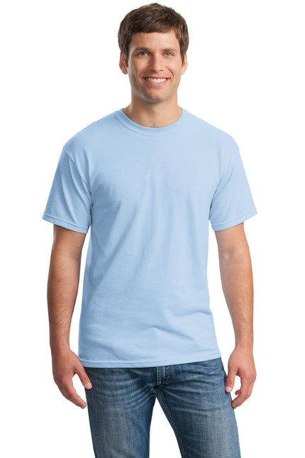 Gildan Heavy Cotton 100% Cotton T-Shirt in light blue, casual short-sleeve shirt for everyday wear.