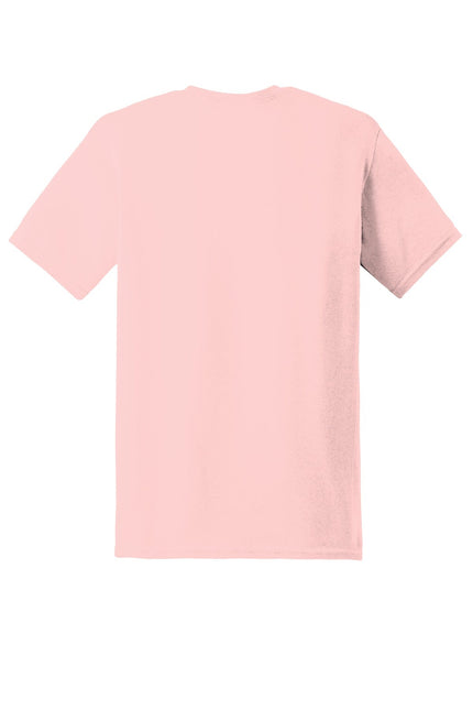 Gildan Heavy Cotton 100% Cotton T-Shirt in light pink, front view showing soft fabric and classic fit design.