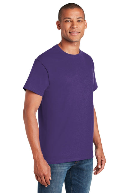 Gildan Heavy Cotton 100% Cotton T-Shirt in Lilac color, showcasing a comfortable, casual fit with short sleeves.