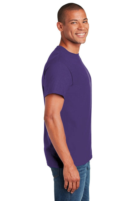 Gildan Heavy Cotton 100% Cotton T-Shirt in lilac color, front view showing soft fabric and classic fit.