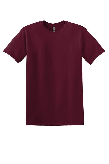 Gildan Heavy Cotton 100% Cotton T-Shirt in maroon color, front view showing soft fabric and classic fit.