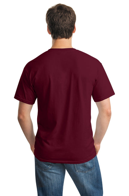 Gildan Heavy Cotton 100% Cotton T-Shirt in Maroon, front view showing the soft fabric and classic fit.