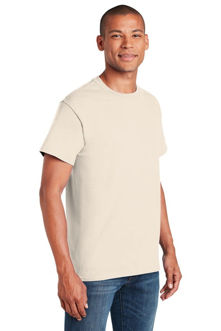 Gildan Heavy Cotton 100% Cotton T-Shirt in natural color, soft fabric, with a classic fit and short sleeves.