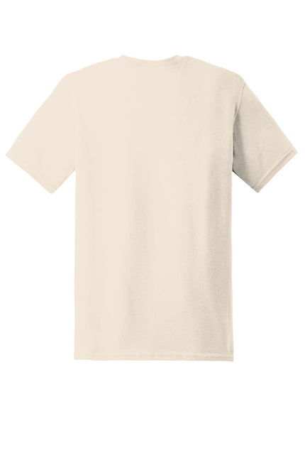 Gildan Heavy Cotton 100% Cotton T-Shirt in natural color, front view showing classic crew neck and short sleeves.