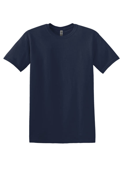 Gildan Heavy Cotton 100% Cotton T-Shirt in navy color, front view, casual fit, soft fabric, and classic crew neckline.