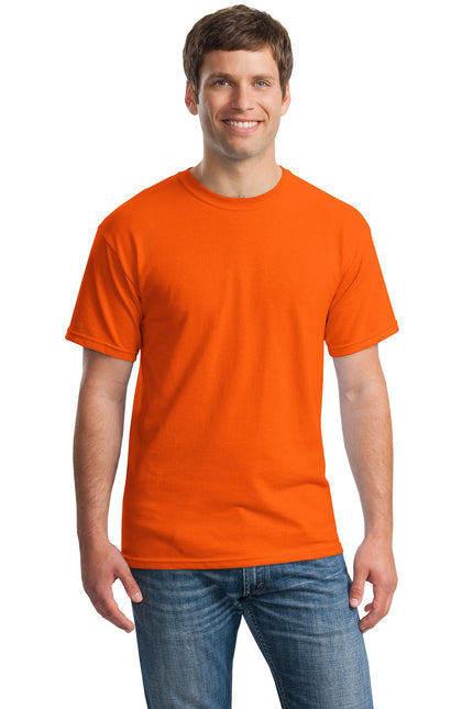 Gildan Heavy Cotton 100% cotton T-shirt in bright orange, casual short-sleeve style for men and women.