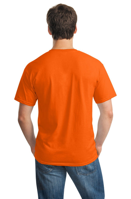 Orange Gildan Heavy Cotton 100% Cotton T-Shirt, front view showing vibrant color and classic fit design.