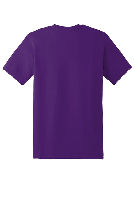 Gildan Heavy Cotton 100% Cotton T-Shirt in purple, showing a comfortable fit and soft fabric.