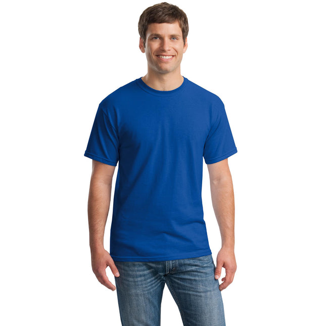 Gildan Heavy Cotton 100% Cotton T-shirt in royal blue, classic crew neck design, front view.