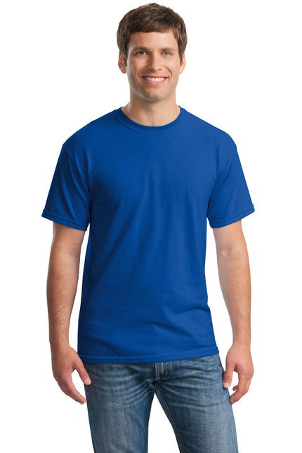 Gildan Heavy Cotton 100% Cotton T-shirt in royal blue, classic crew neck design, front view.