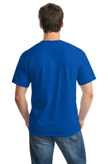 Royal Gildan Heavy Cotton 100% Cotton T-Shirt, front view showing classic fit and vibrant royal blue color.