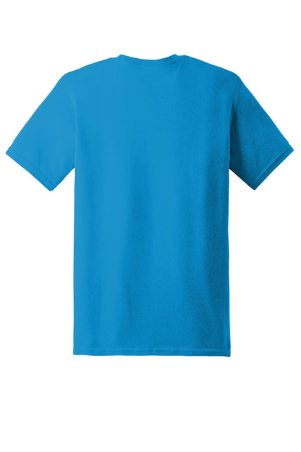 Gildan Heavy Cotton 100% Cotton T-Shirt in Sapphire color, featuring a smooth fabric, round neckline, and short sleeves.
