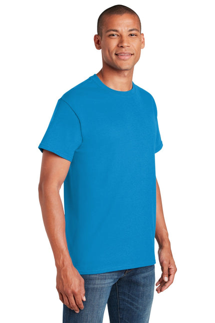 Gildan Heavy Cotton 100% Cotton T-Shirt in sapphire color, front view showing the soft fabric and classic fit.