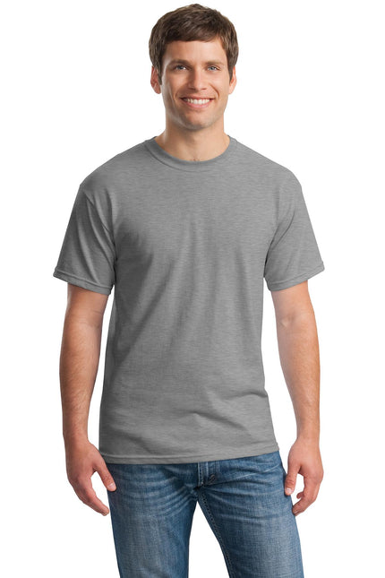 Gildan Heavy Cotton 100% Cotton T-Shirt in Sport Grey, front view showing soft fabric and classic fit.
