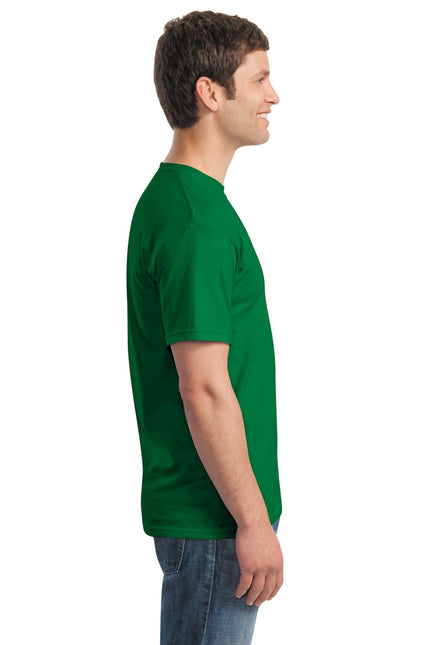 Gildan Heavy Cotton 100% Cotton T-Shirt in Turf Green, front view showing soft fabric and classic fit.
