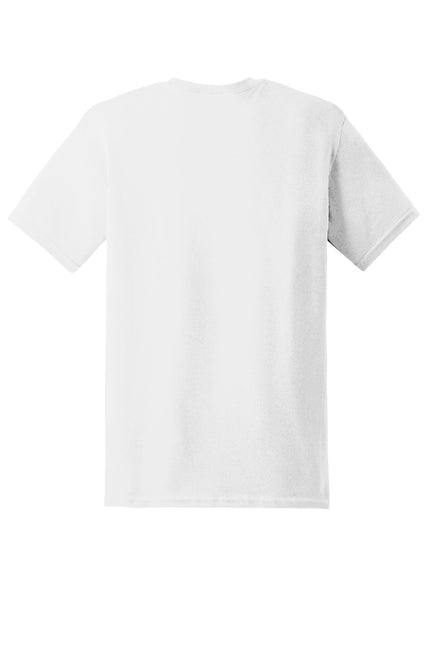 White Gildan Heavy Cotton 100% Cotton T-Shirt, front view showing classic fit and smooth fabric.