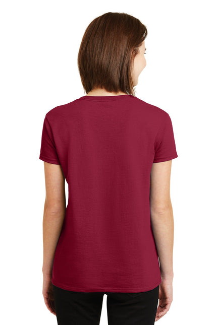 Gildan Ladies Ultra Cotton 100% US Cotton T-Shirt in Cardinal Red, front view showing soft fabric and classic fit.
