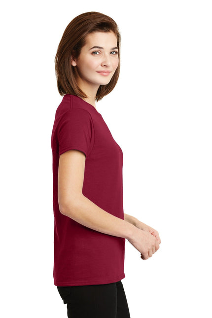 Gildan Ladies Ultra Cotton 100% US Cotton T-Shirt in Cardinal Red, front view showcasing soft fabric and classic fit.