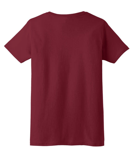Gildan Ladies Ultra Cotton 100% US Cotton T-Shirt in Cardinal Red, front view showing the soft fabric and classic fit.