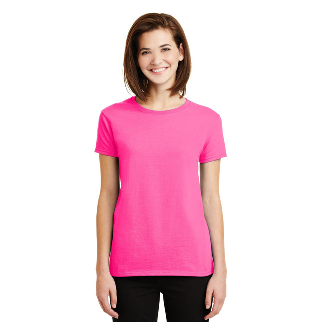 Gildan - Ladies Ultra Cotton 100% US Cotton T-Shirt. 2000L - Safety Pink - Union Prints