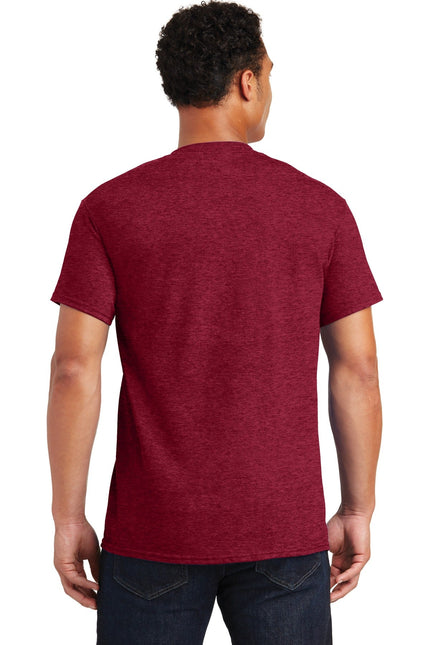 Gildan Ultra Cotton 100% US Cotton T-Shirt in Antique Cherry Red, front view showcasing soft fabric and vibrant color.