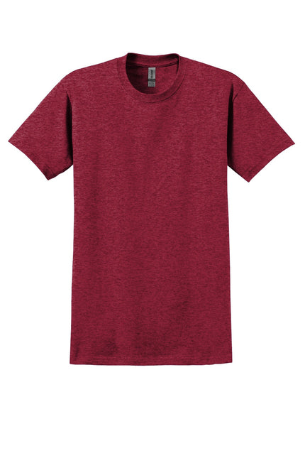 Gildan Ultra Cotton 100% US Cotton T-Shirt in Antique Cherry Red, front view showing soft fabric and classic fit.