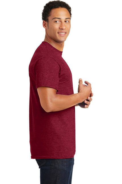 Gildan Ultra Cotton 100% US Cotton T-Shirt in Antique Cherry Red, front view showing soft fabric and classic fit.